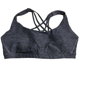 Victorias Secret Sport gray strappy back sports bra, size L NWT